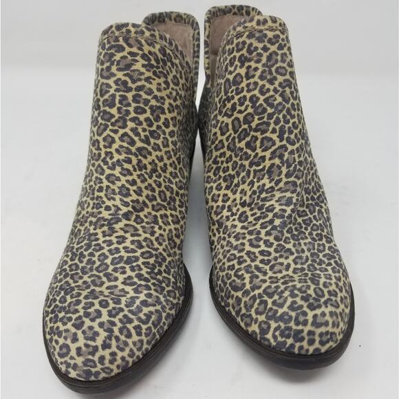 Lucky Brand Basel Animal Print Leather Booties Comfortable Round toe Womens Sz 6 - Picture 5 of 13